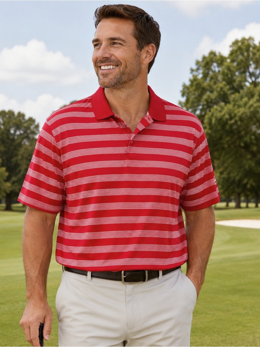 Slazenger Red Striped Polo Shirt